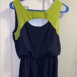 Navy/ Lime Green Dress